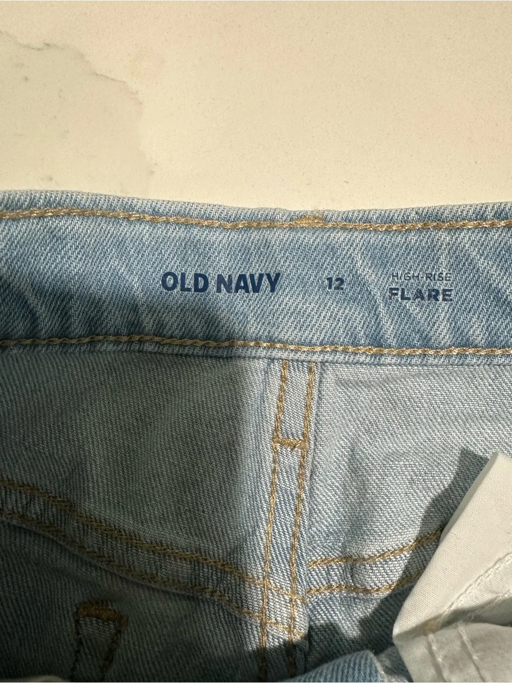 Old Navy Light Blue Distressed Flare Jeans